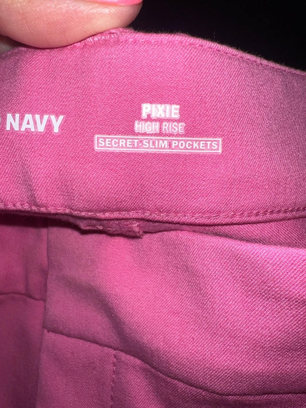 Old Navy high waisted secret slim pockets Pink pixie pants - Picture 3 of 5